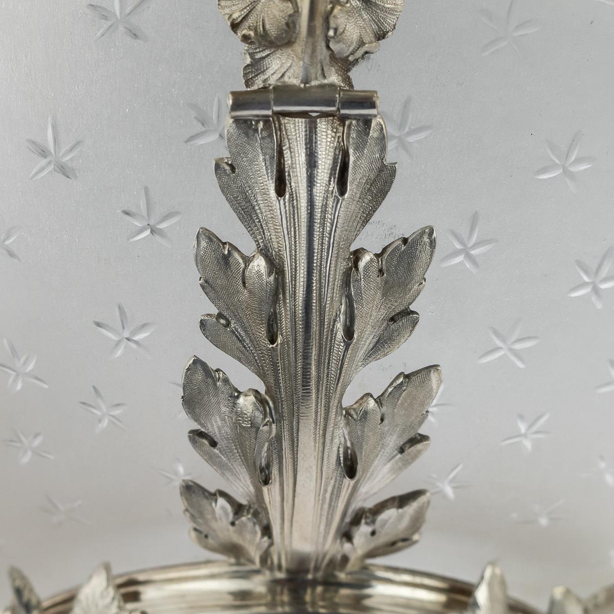 19th Centurty French Empire Solid Silver & Glass Bowl, Paris, c.1870 11