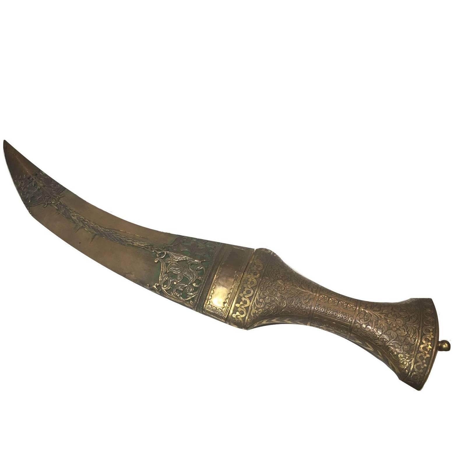 19th Century, Hindu/Persian Dagger, Made from Steel and Bronze For Sale