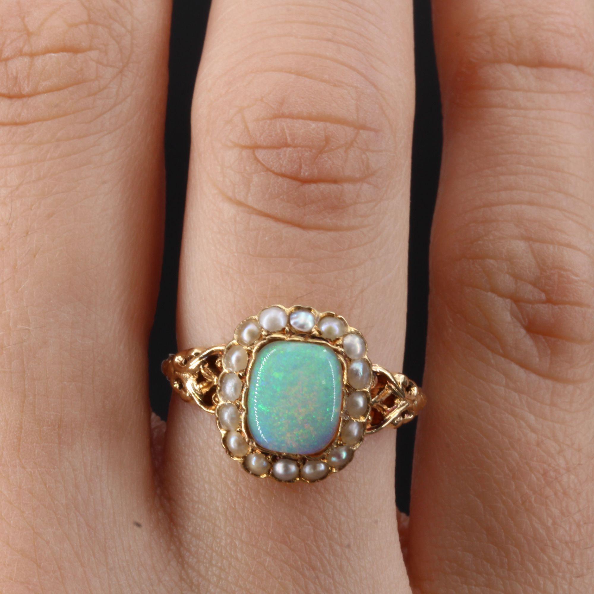 opal and pearl ring