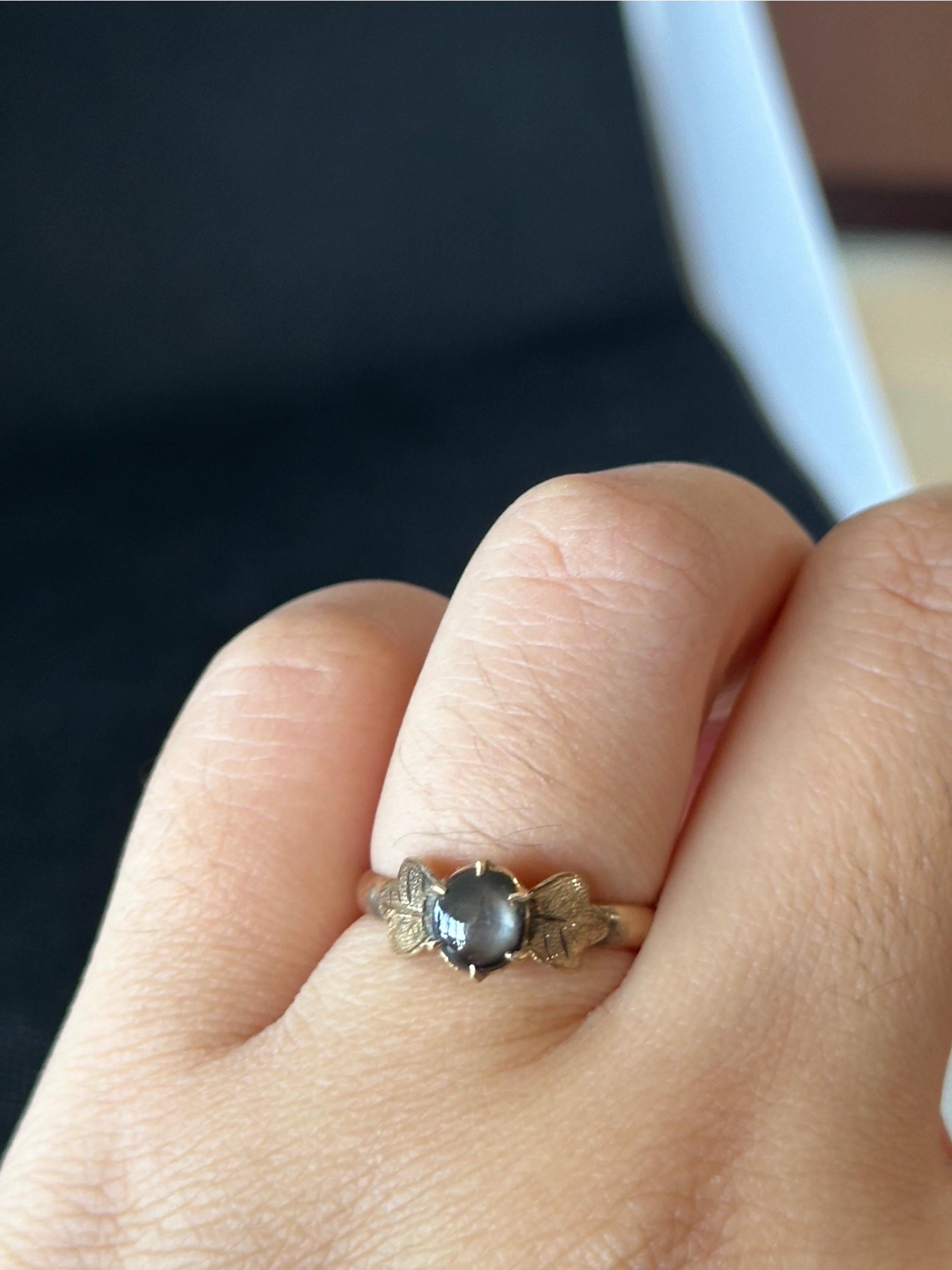 Art Deco 19th Century 0.85ctw Black Onyx 10K Yellow Gold Ring For Sale