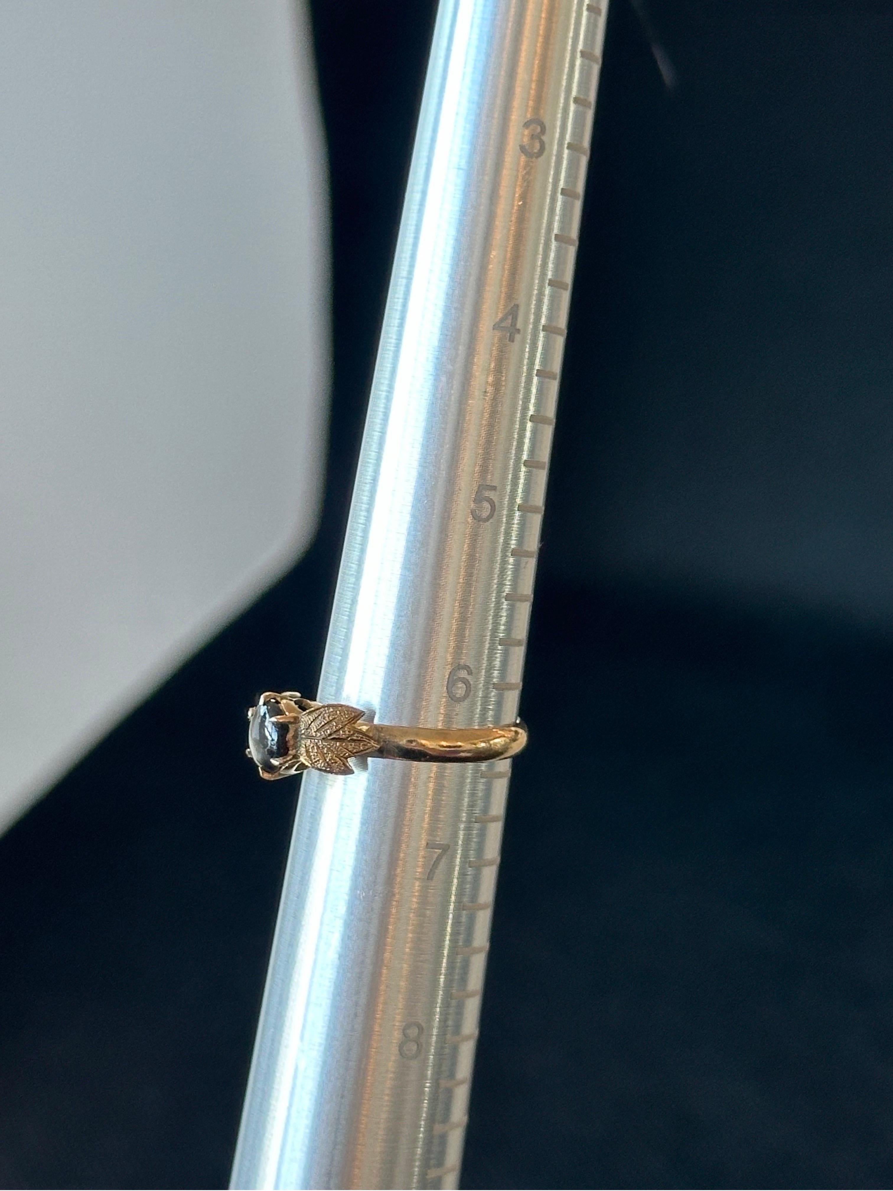 19th Century 0.85ctw Black Onyx 10K Yellow Gold Ring For Sale 1