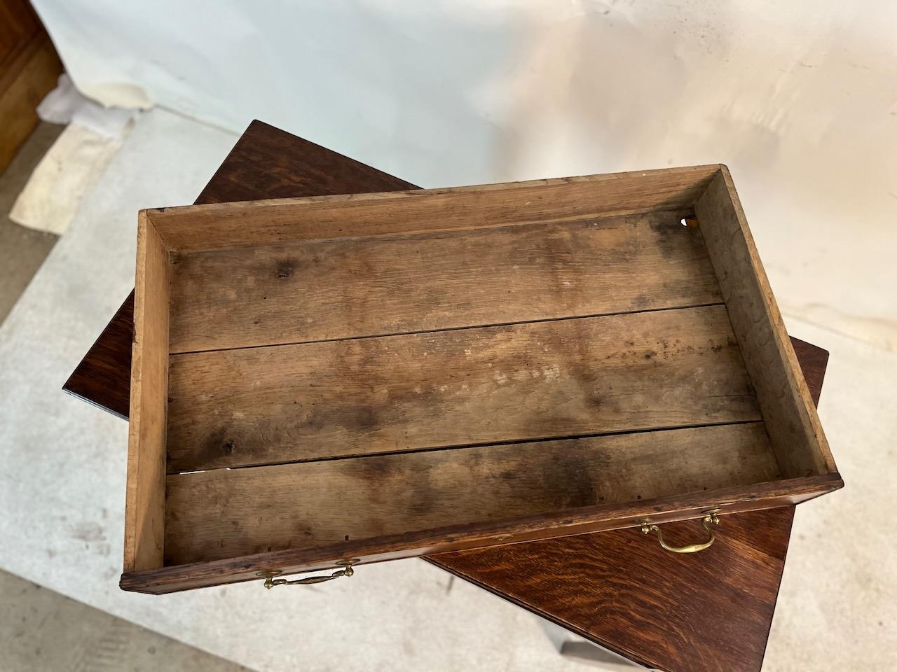 Brass 19th Century 1 Drawer Side Table For Sale