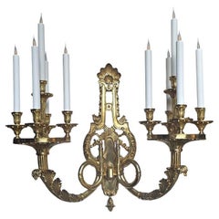 19th Century 10 lights Ermitage Wall Lamp in antique bronze finish