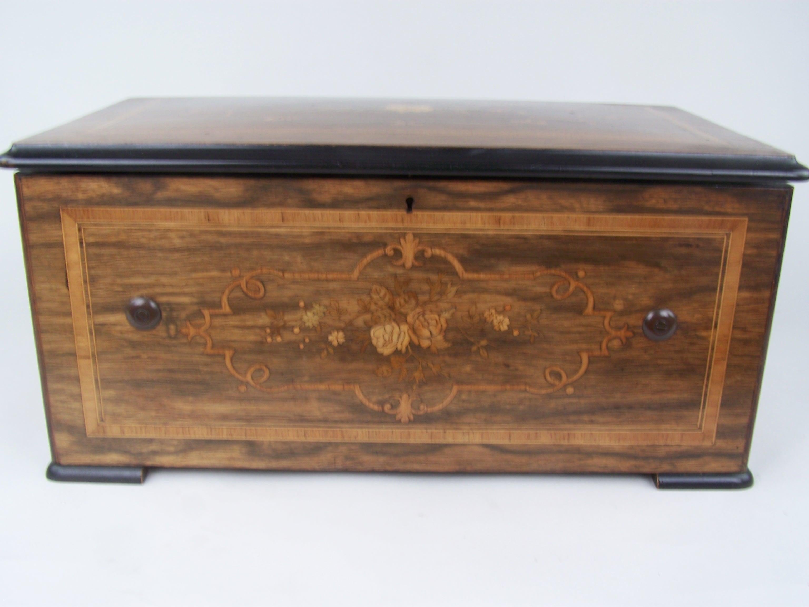 19th Century 19th century 10 tune music box with 6 bells by Paillard