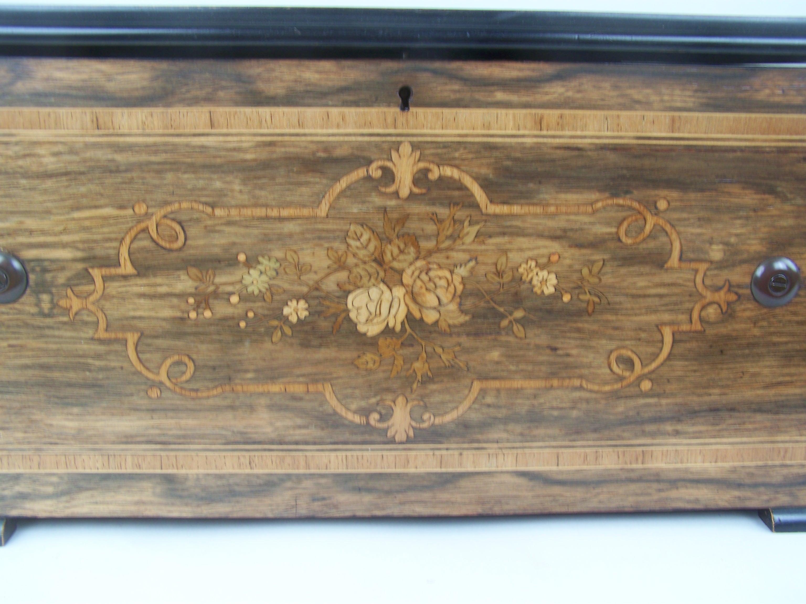 19th century 10 tune music box with 6 bells by Paillard 1
