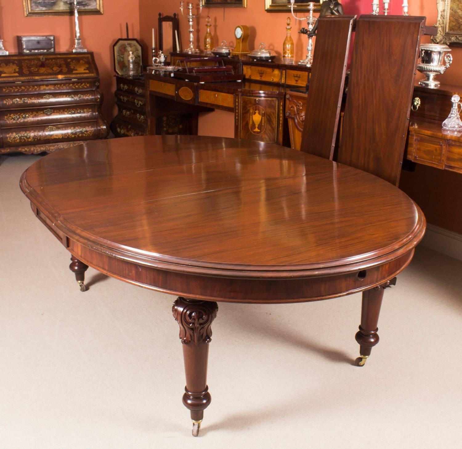 Hand-Crafted 19th Century Victorian Oval Extending Dining Table and Ten Chairs