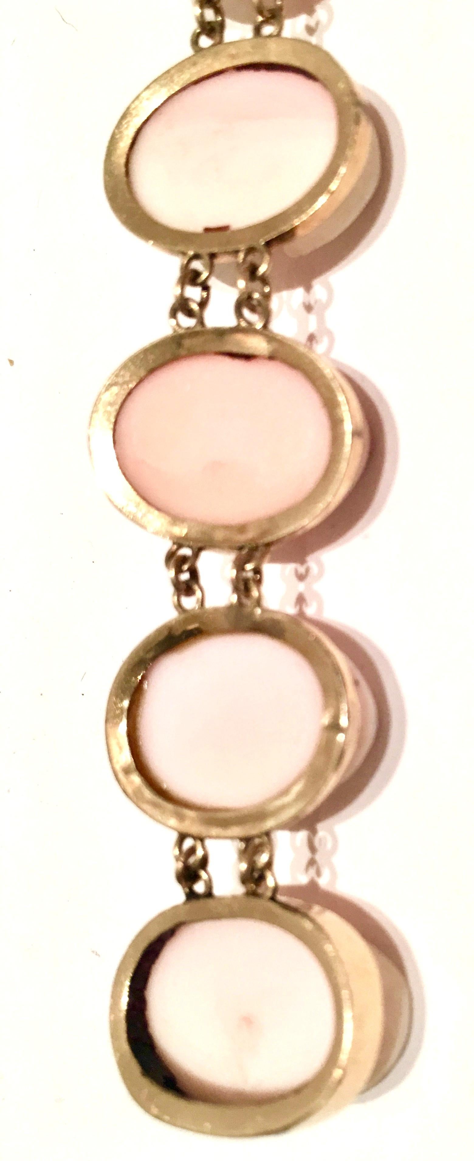 19th Century 12K Gold & Pink Carved Cameo Ten-Panel Bracelet 4