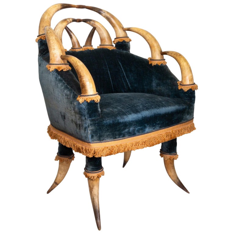Horn chair, 1880, offered by Cisco's Gallery