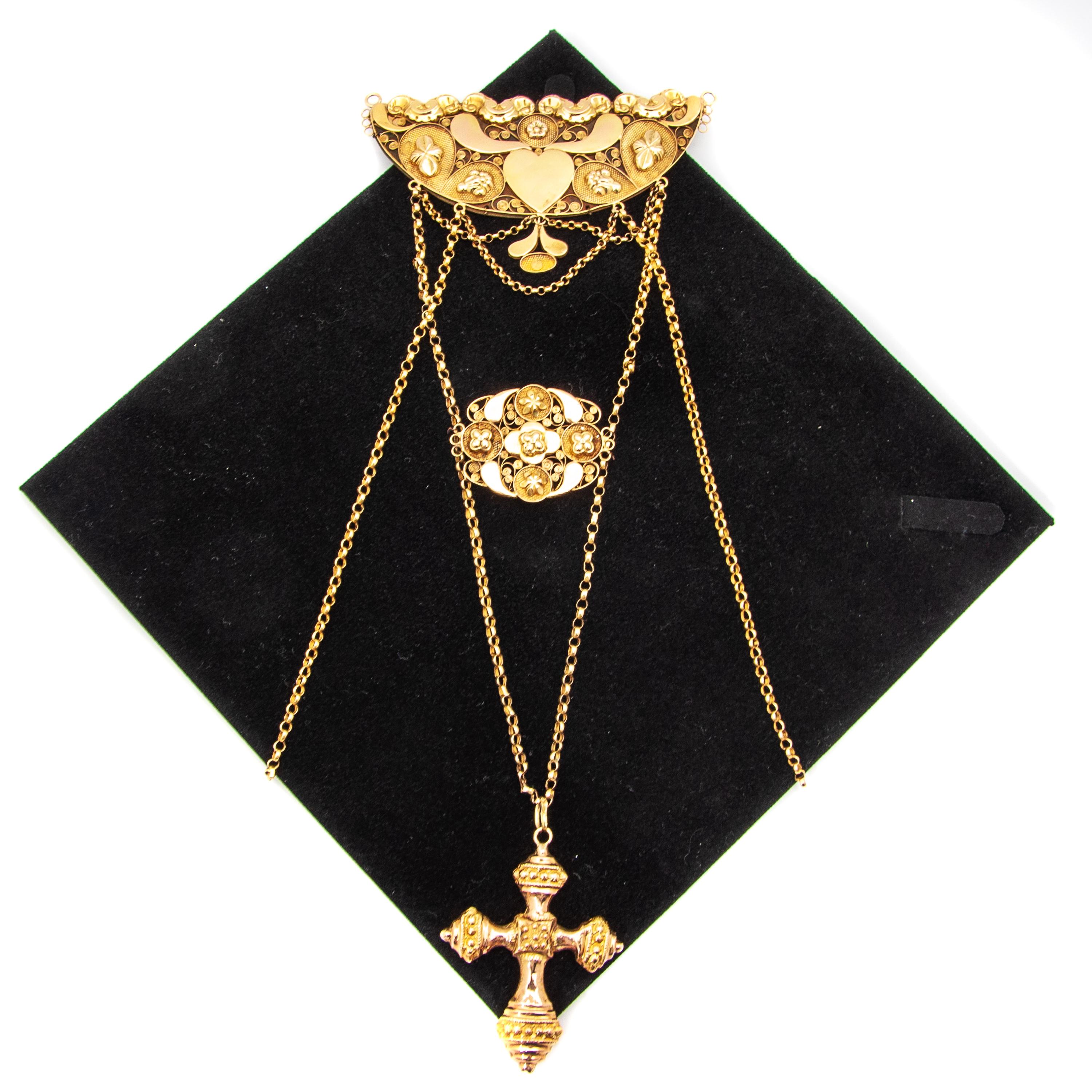 Antique 14K Gold Religious Chestpiece Pendant For Sale 3