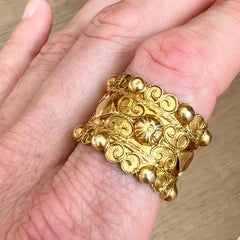 Antique 14K Yellow Gold Cannetille Band Ring