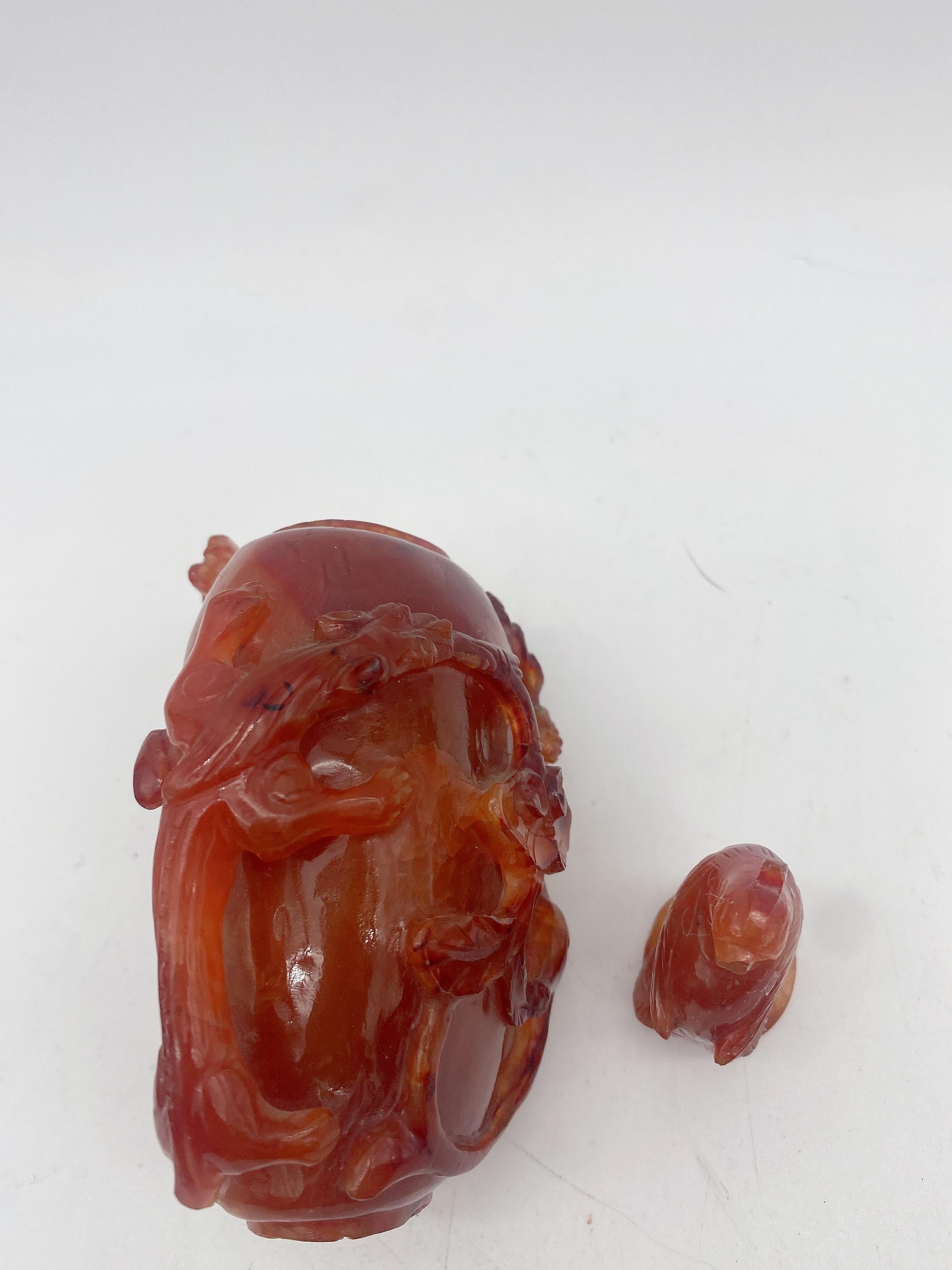 19th Century Antique Chinese Agate Bottle For Sale 7