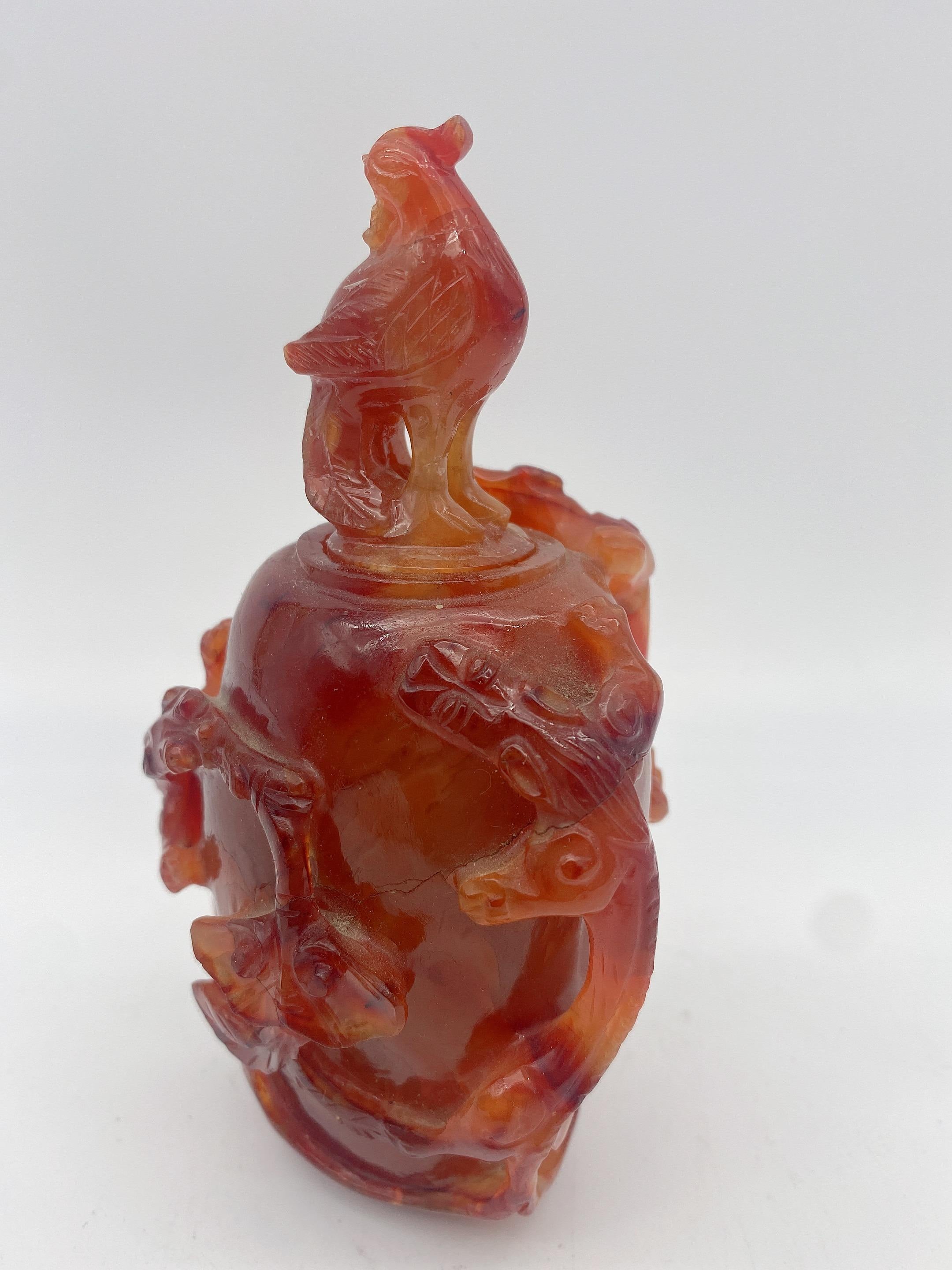 19th Century Antique Chinese Agate Bottle For Sale 9