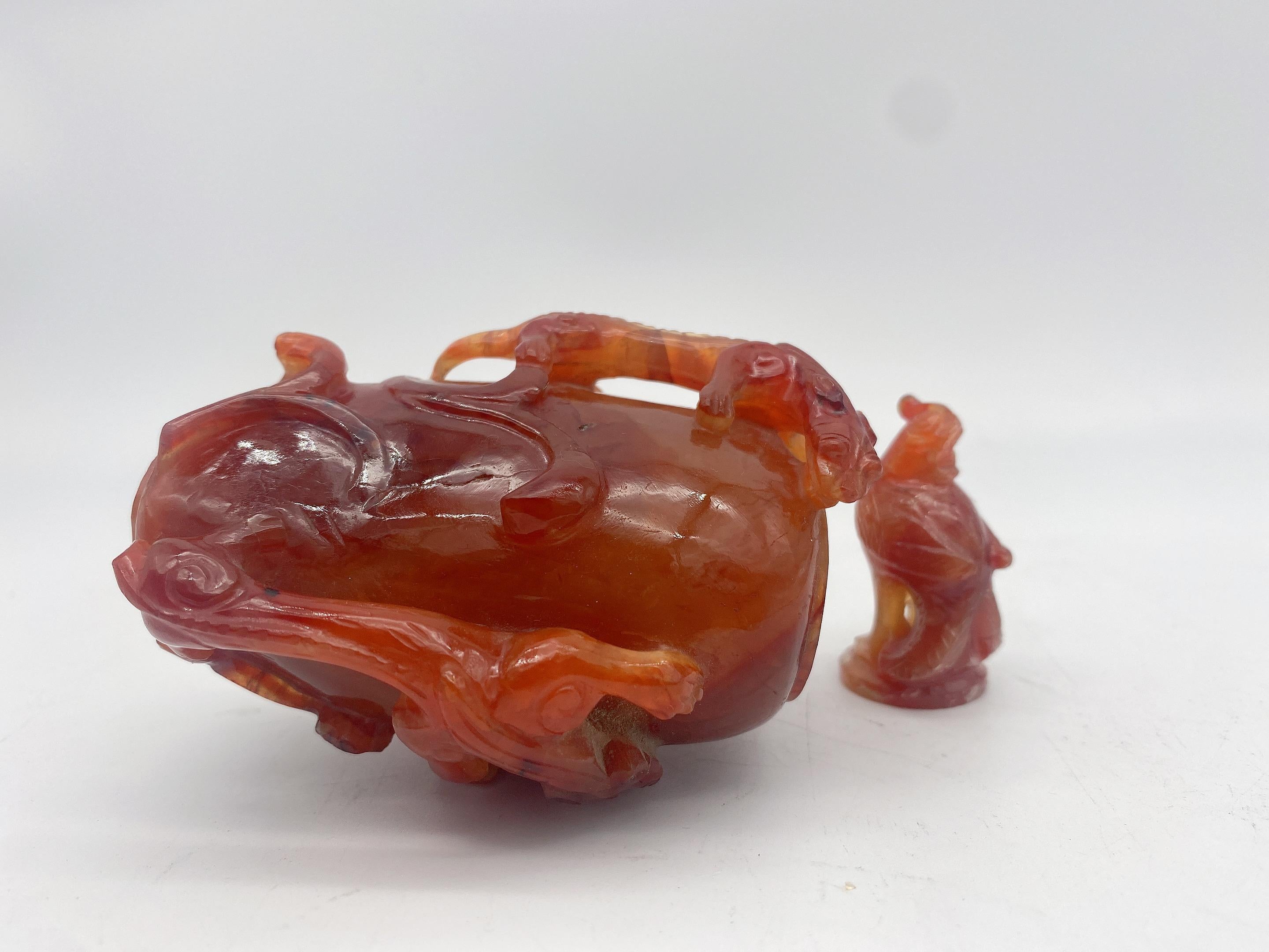 19th Century Antique Chinese Agate Bottle For Sale 1