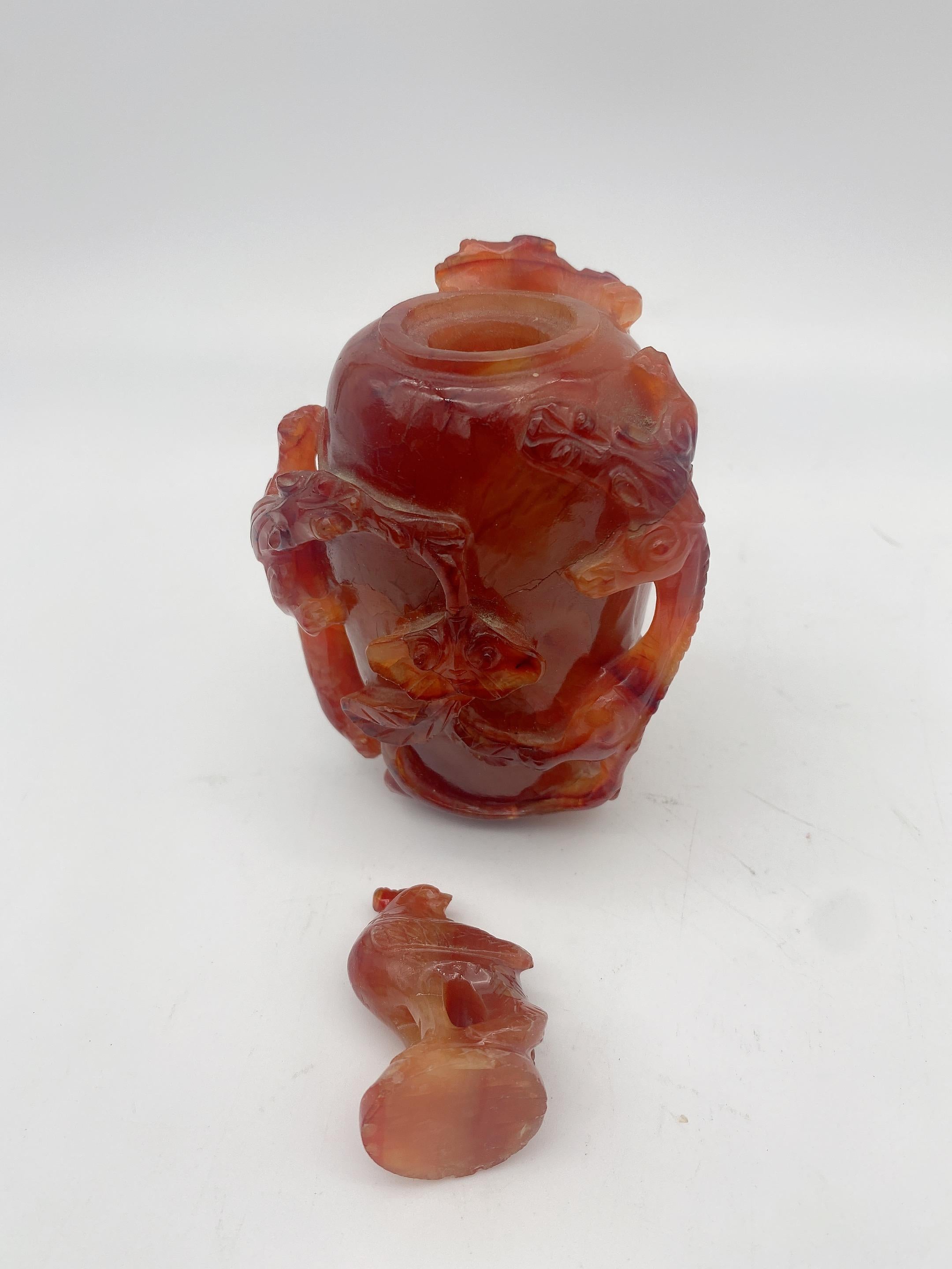 19th Century Antique Chinese Agate Bottle For Sale 2