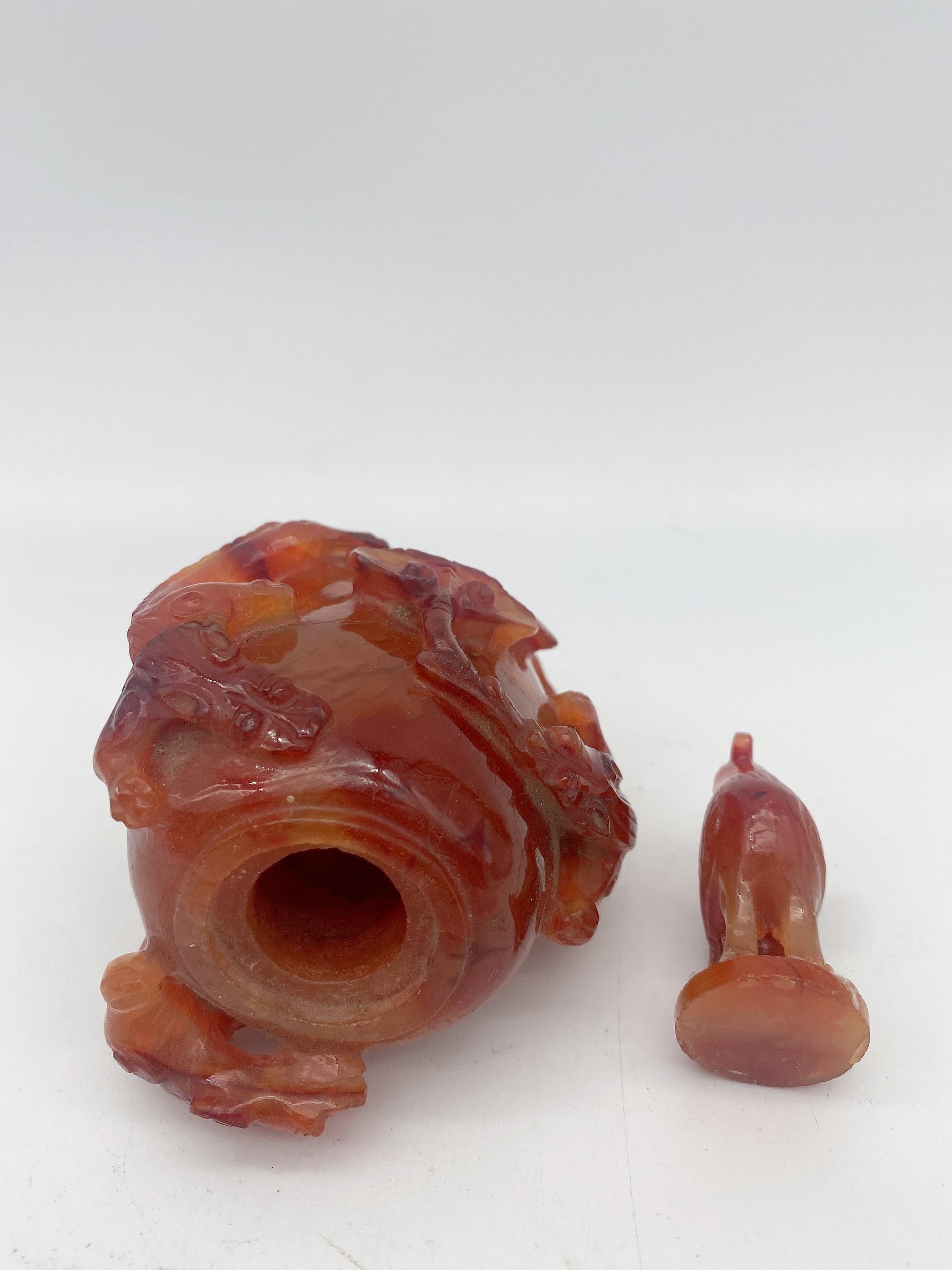 19th Century Antique Chinese Agate Bottle For Sale 3