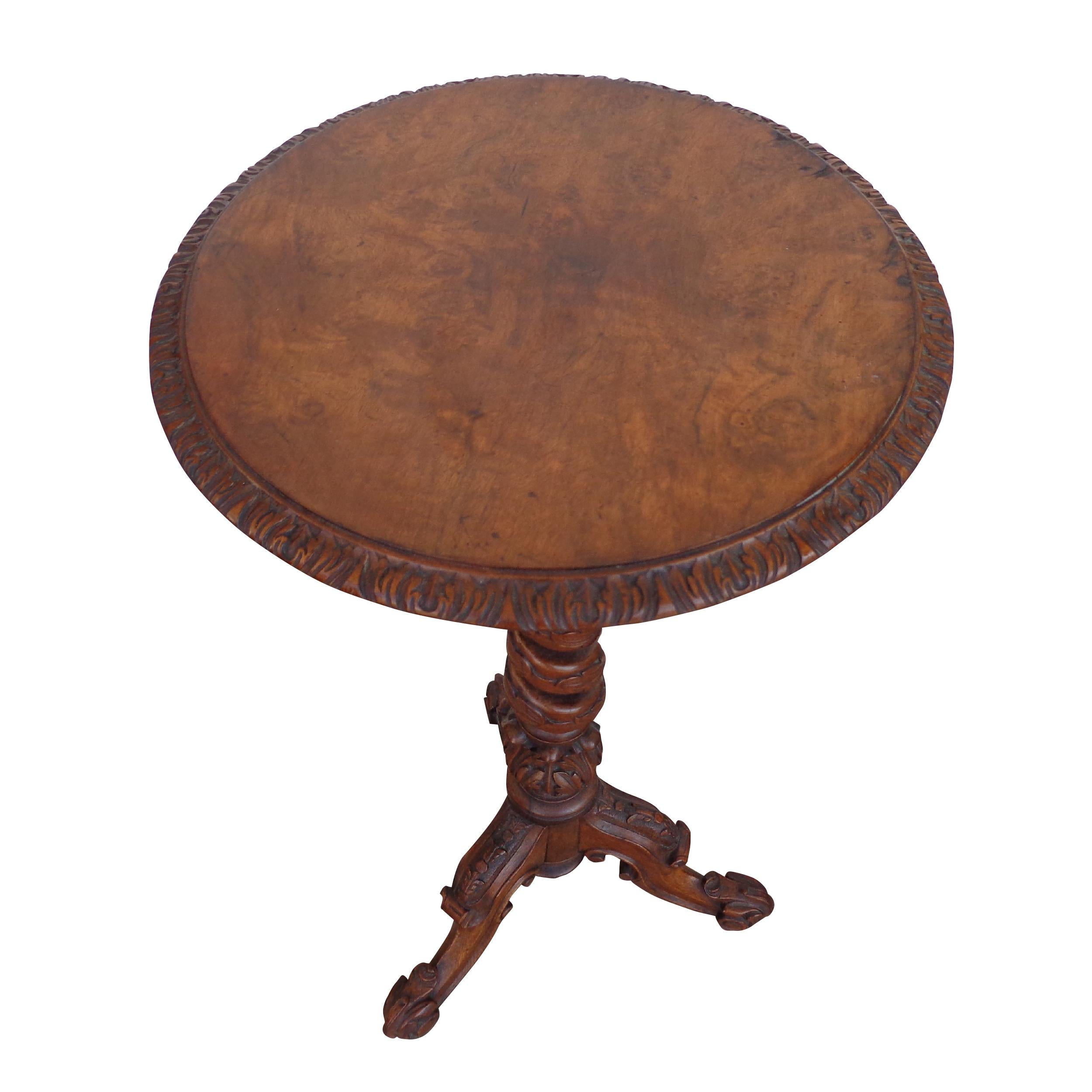 European 19th Century Barley Twist Side Table For Sale