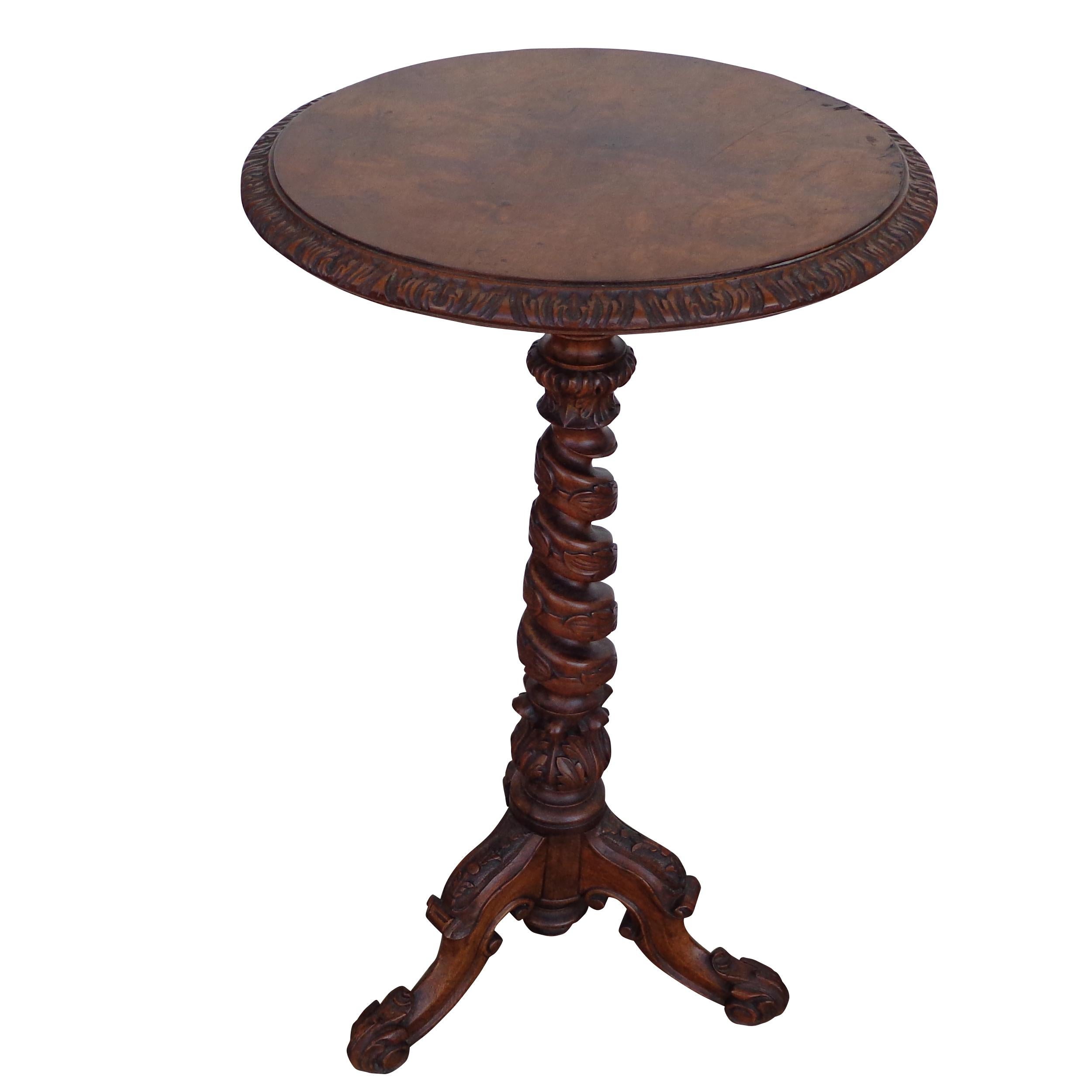 19th Century Barley Twist Side Table In Good Condition For Sale In Pasadena, TX