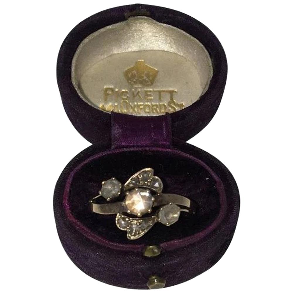19th Century 18-Karat Gold Rose Cut Diamond Ring