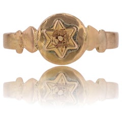 19th Century 18 Karat Rose Gold Star Ring