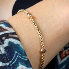 Bracelet du XIXe siècle en perles d'or jaune rosé 18 carats