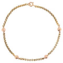 Bracelet du XIXe siècle en perles d'or jaune rosé 18 carats