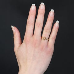 19th Century 18 Karat Rose Yellow Gold Pearl Ring