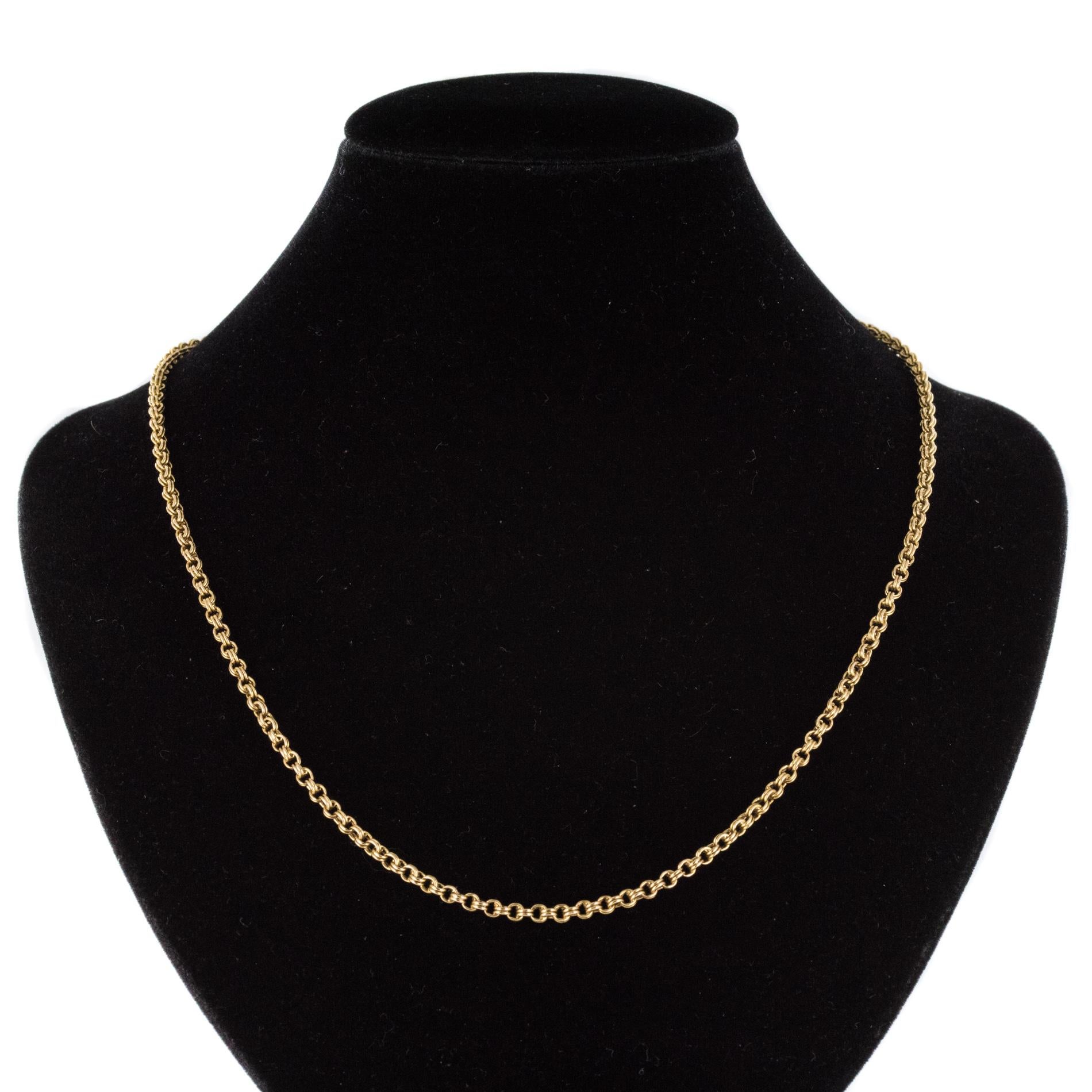 19th Century 18 Karat Yellow Gold Chain Necklace 1