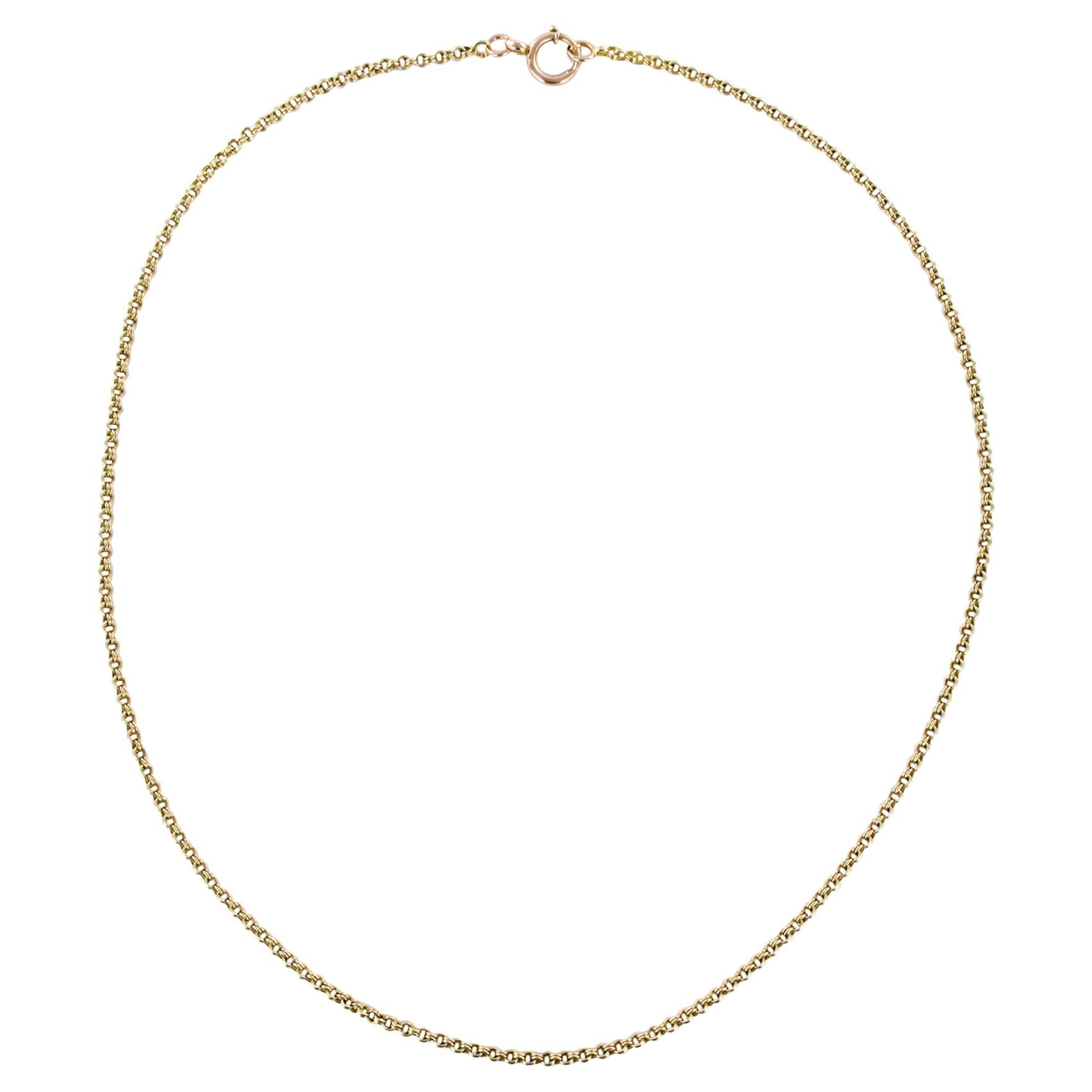 19th Century 18 Karat Yellow Gold Chain Necklace