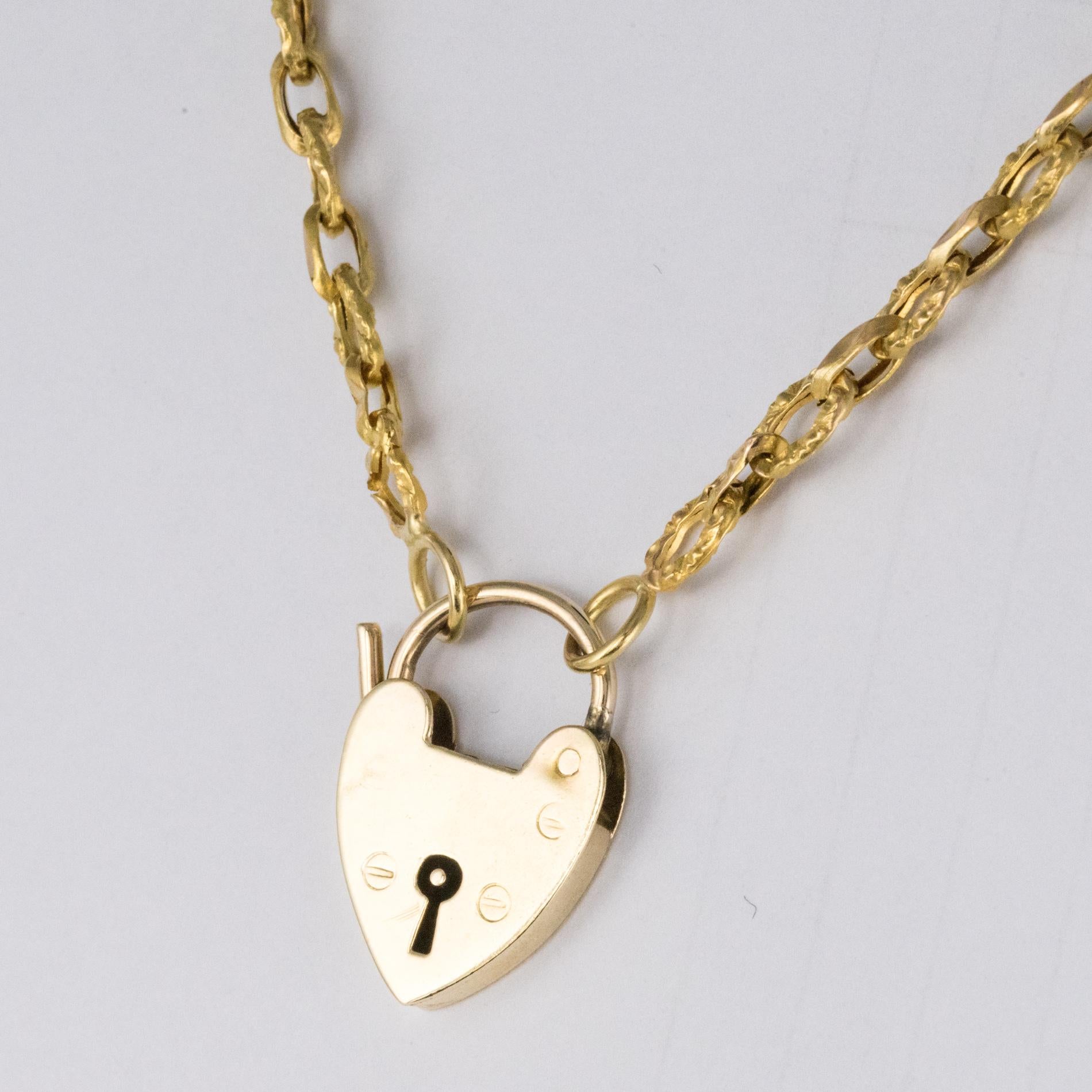 gold heart padlock necklace