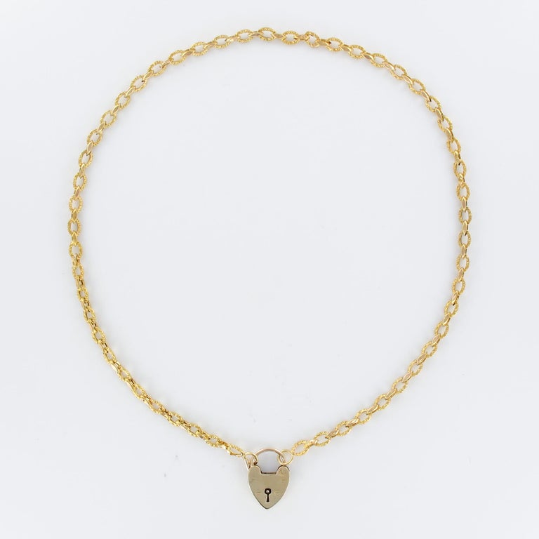 18in Large Padlock Necklace Yellow Gold | Maria Tash