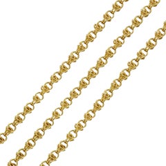 19th Century 18 Karat Yellow Gold Long Chain Matinee Necklace