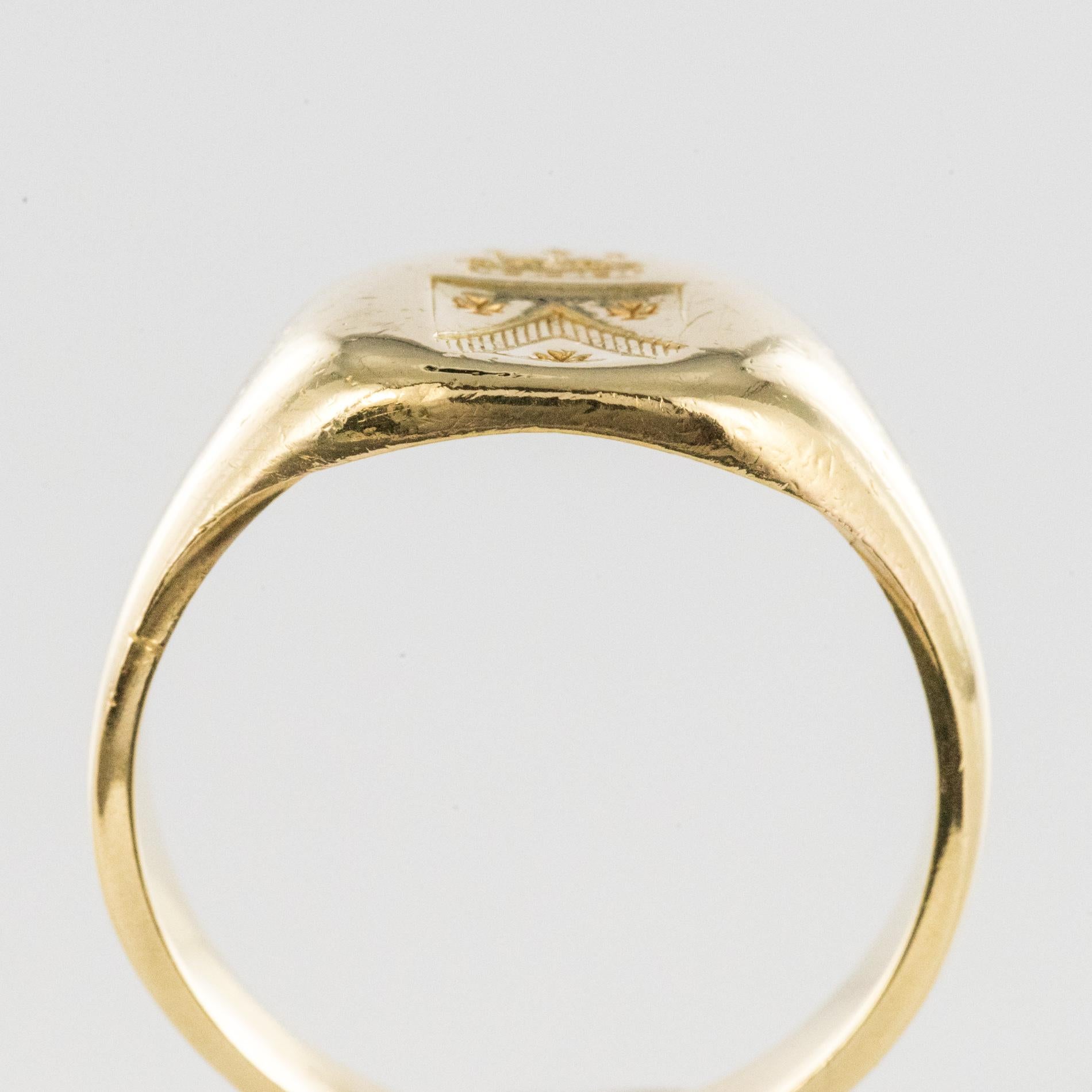 19th Century 18 Karat Yellow Gold Men Signet Ring 5