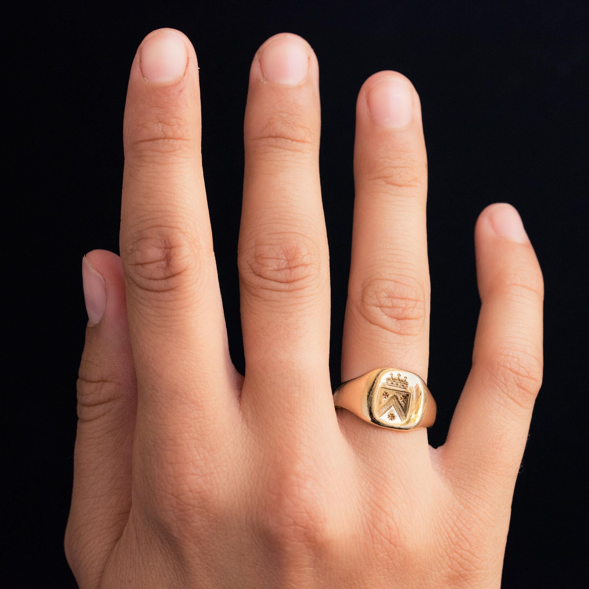 Napoleon III 19th Century 18 Karat Yellow Gold Men Signet Ring
