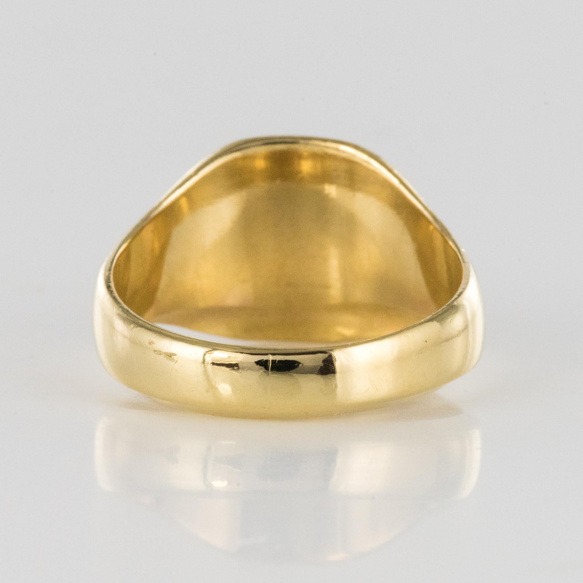 19th Century 18 Karat Yellow Gold Men Signet Ring 1