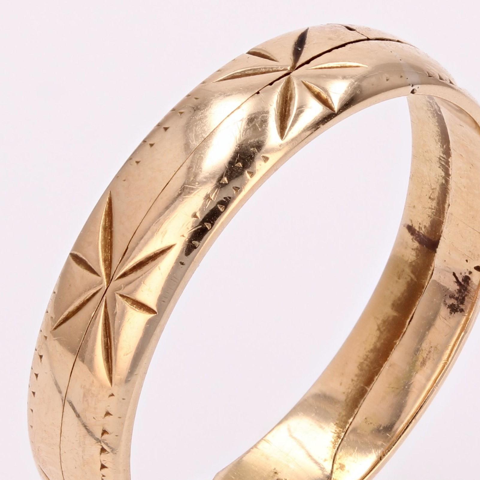 19th Century 18 Karat Yellow Gold Opening Wedding Ring For Sale 1