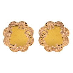 19th Century 18 Karat Rose Gold Chiselled Earrings