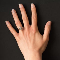 19th Century 18 Karat Yellow Gold Diamonds Daisy Engagement Ring