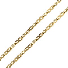 19th Century 18 Karats Yellow Gold Long Chain Matinee Necklace