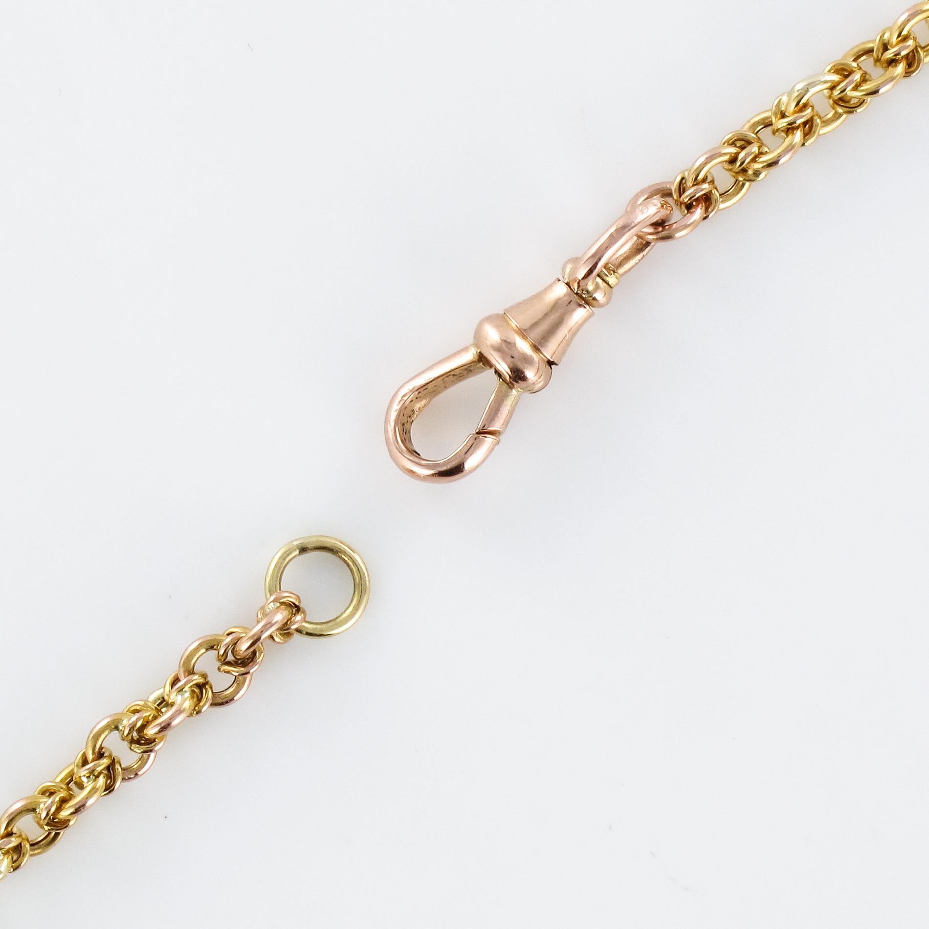 19th Century 18 Karat Yellow Gold Long Chain Necklace 7