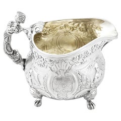 Antigua Jarra Georgiana Inglesa de Plata de Ley para Crema