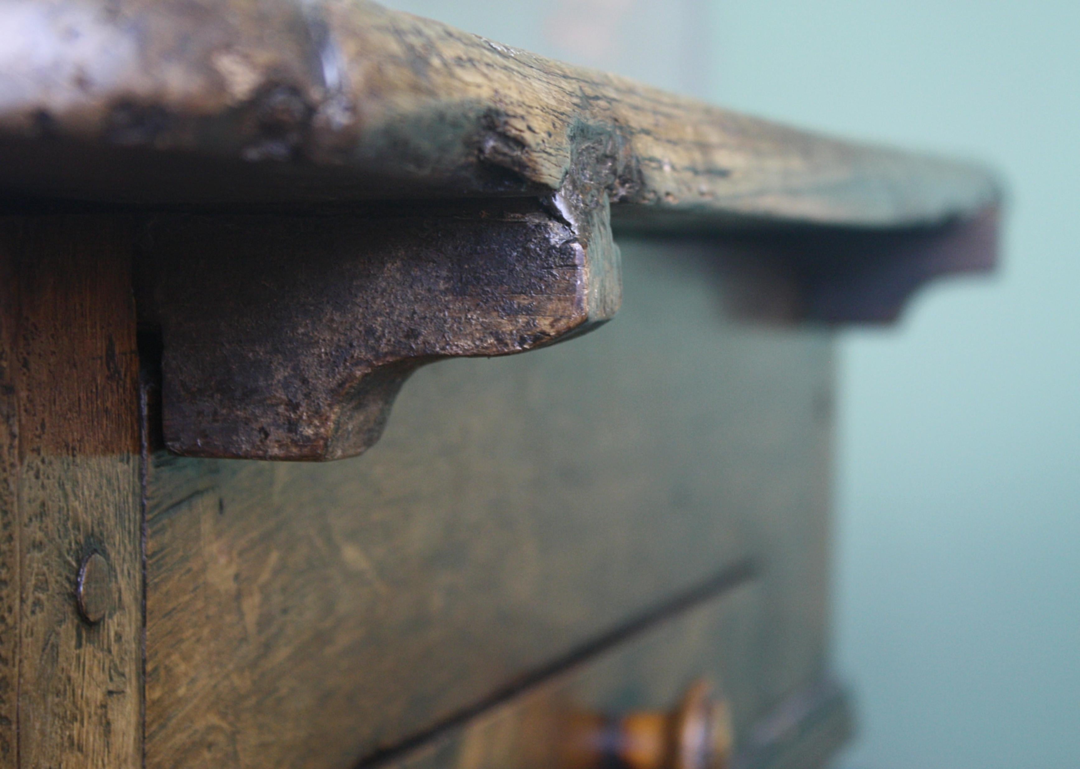 19th Century 1867 Inlaid Shepherds Pay Farmhouse Primitive Folk Art Table 15