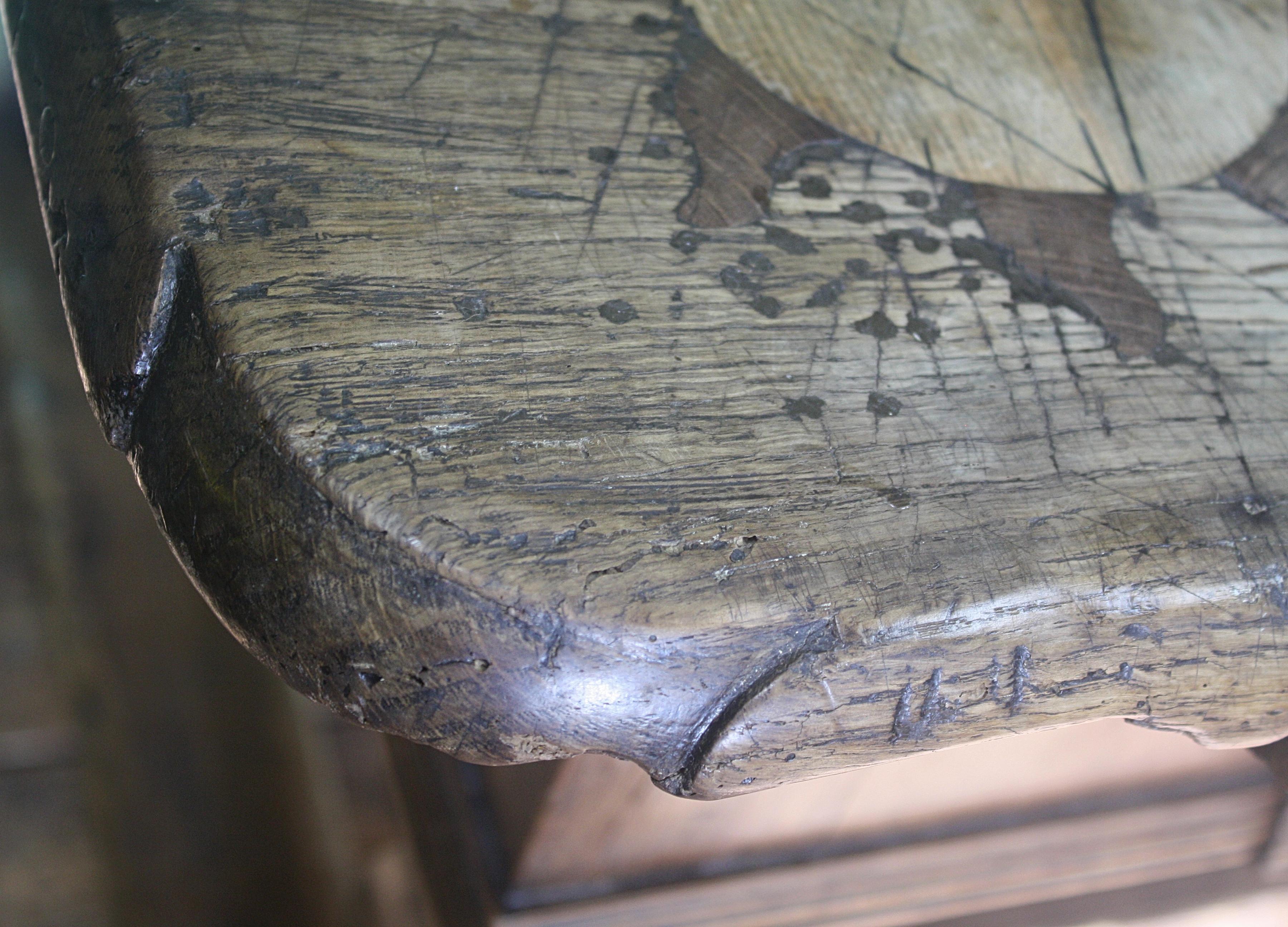 19th Century 1867 Inlaid Shepherds Pay Farmhouse Primitive Folk Art Table 3