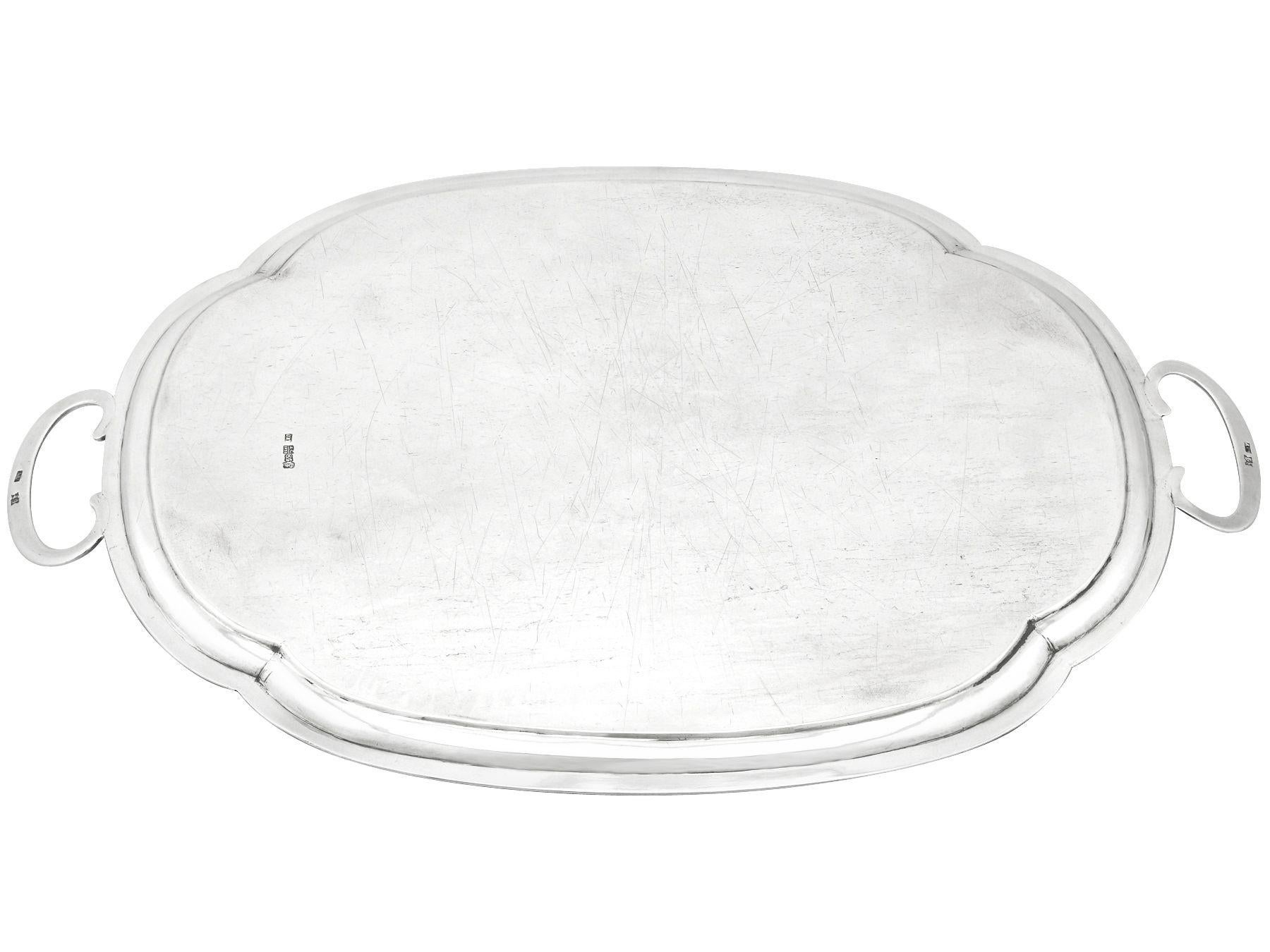 19th Century Russian Silver Drinks Tray For Sale 5