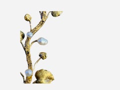 Bracciale del XIX secolo in oro giallo 18K e 23K con perla naturale