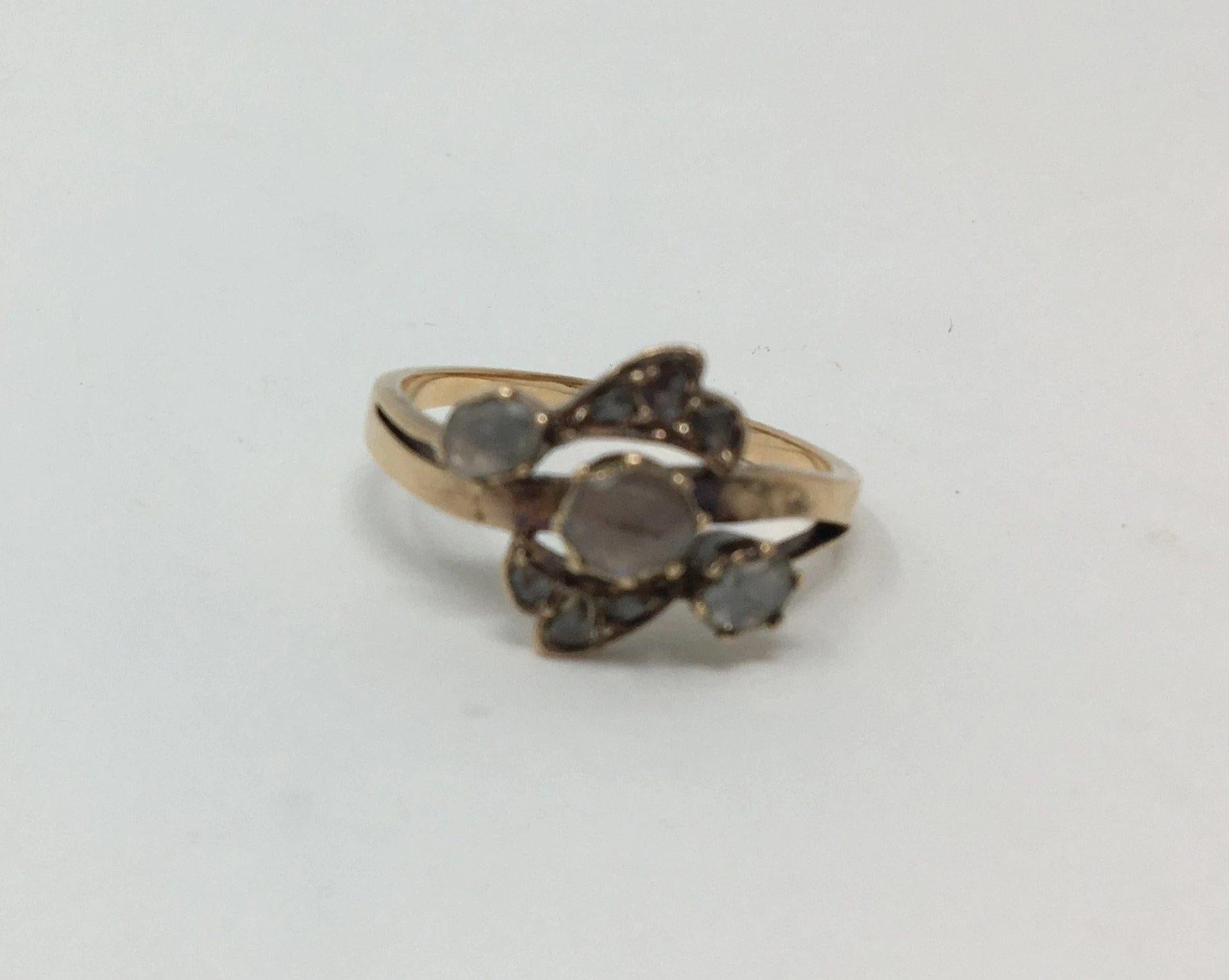 Georgian 19th Century 18-Karat Gold Rose Cut Diamond Ring