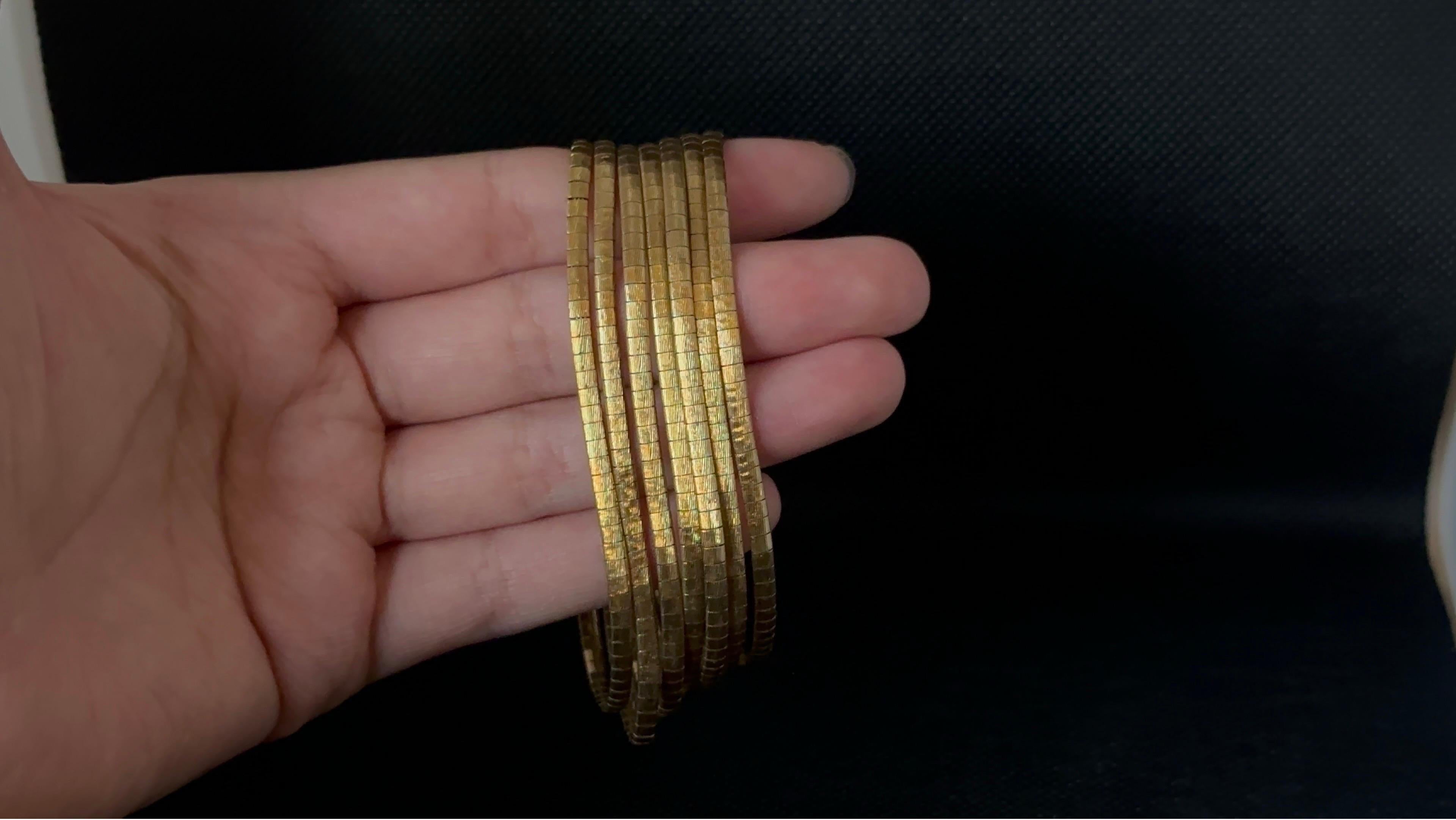 Art déco Bracelet à sept rangs en or jaune 18k du 19e siècle en vente