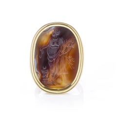 19th century 18kt. gold signet ring featuring the goddess Ceres