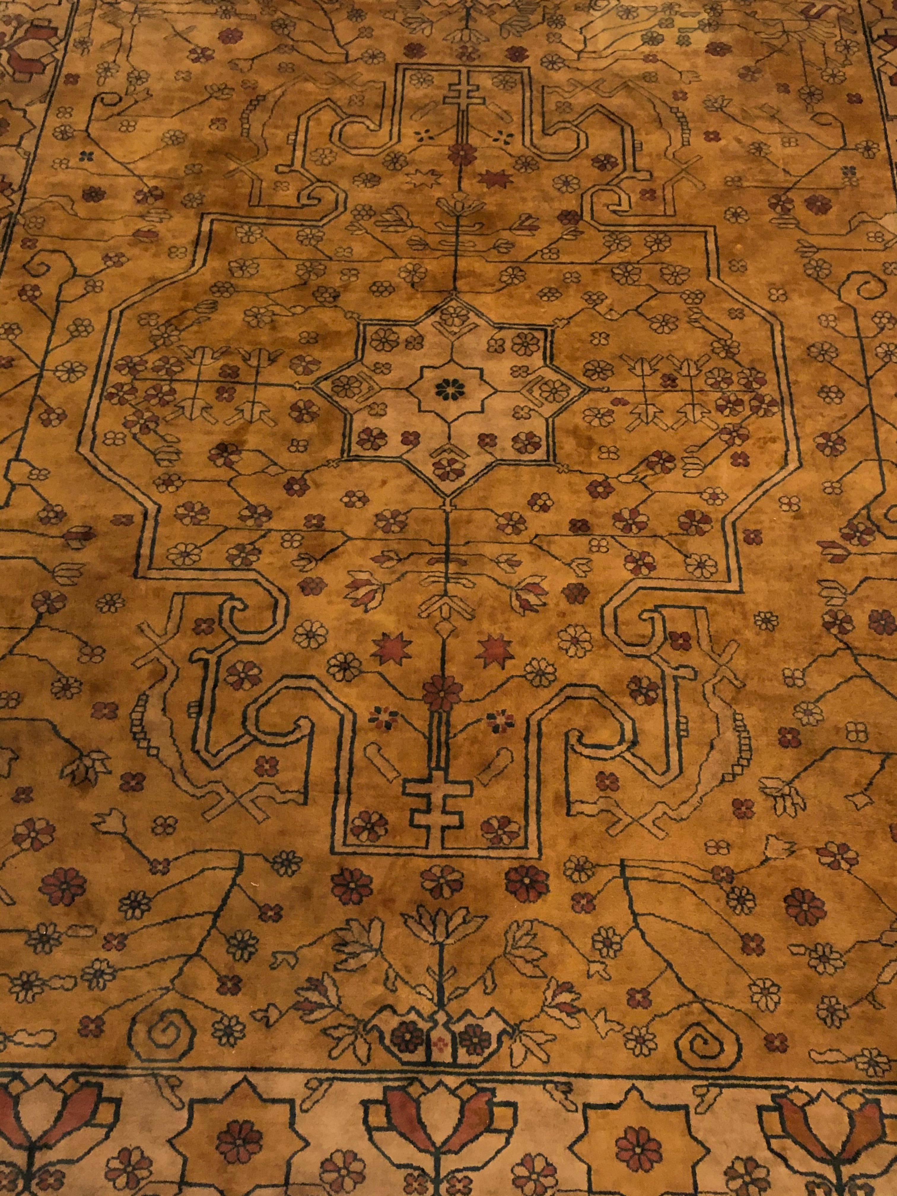 Wool 1920s Peking Chinese Carpet / Rug, Room Sized