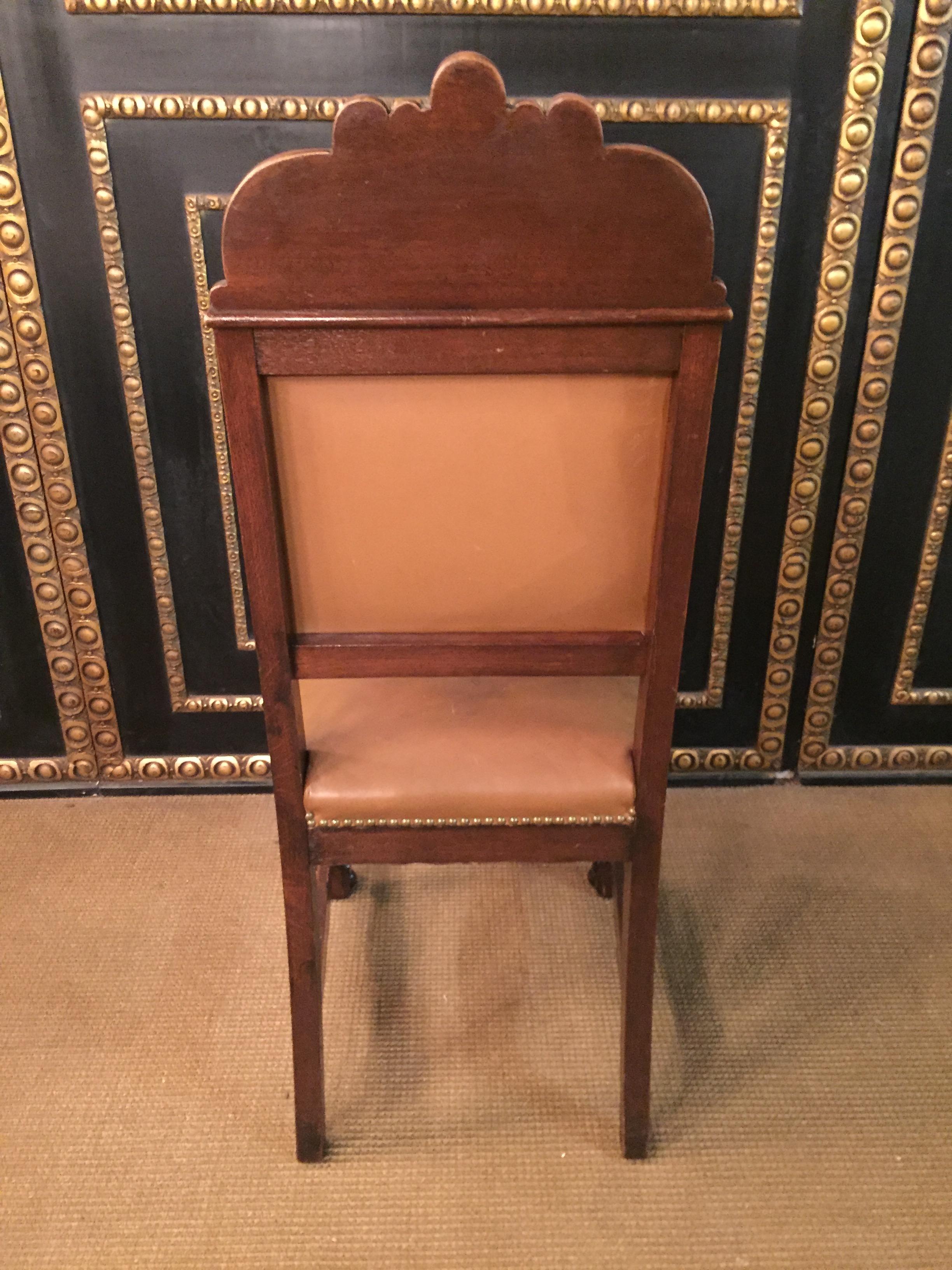 19th Century 2 Neo-Renaissance Oak Chairs 11