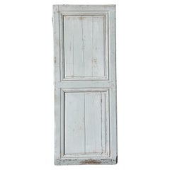 Used 19th Century 2 Panel French Door with Original Pale Blue Paint